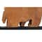 Set of 4 Brown Teak Wood Rustic Abstract Wall Decor, 18" x 18"